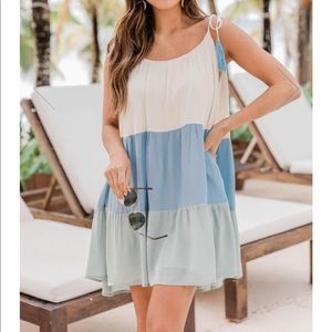 Colorblock Dress Pink Lily